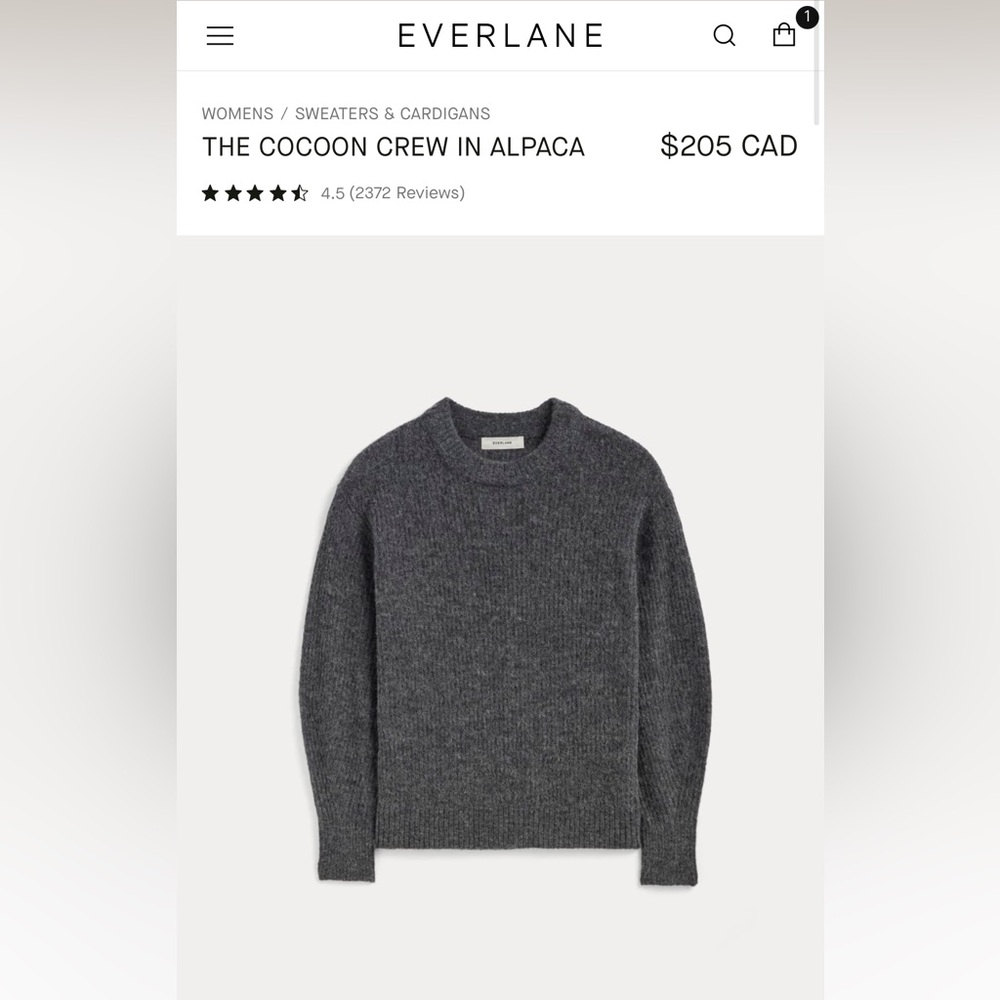 Everlane alpaca crew sweater